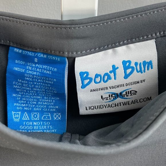 NWT Boat Bum Skort Liquid Yacht Wear sz 8 Asphalt Gray Skirt - Picture 3 of 8